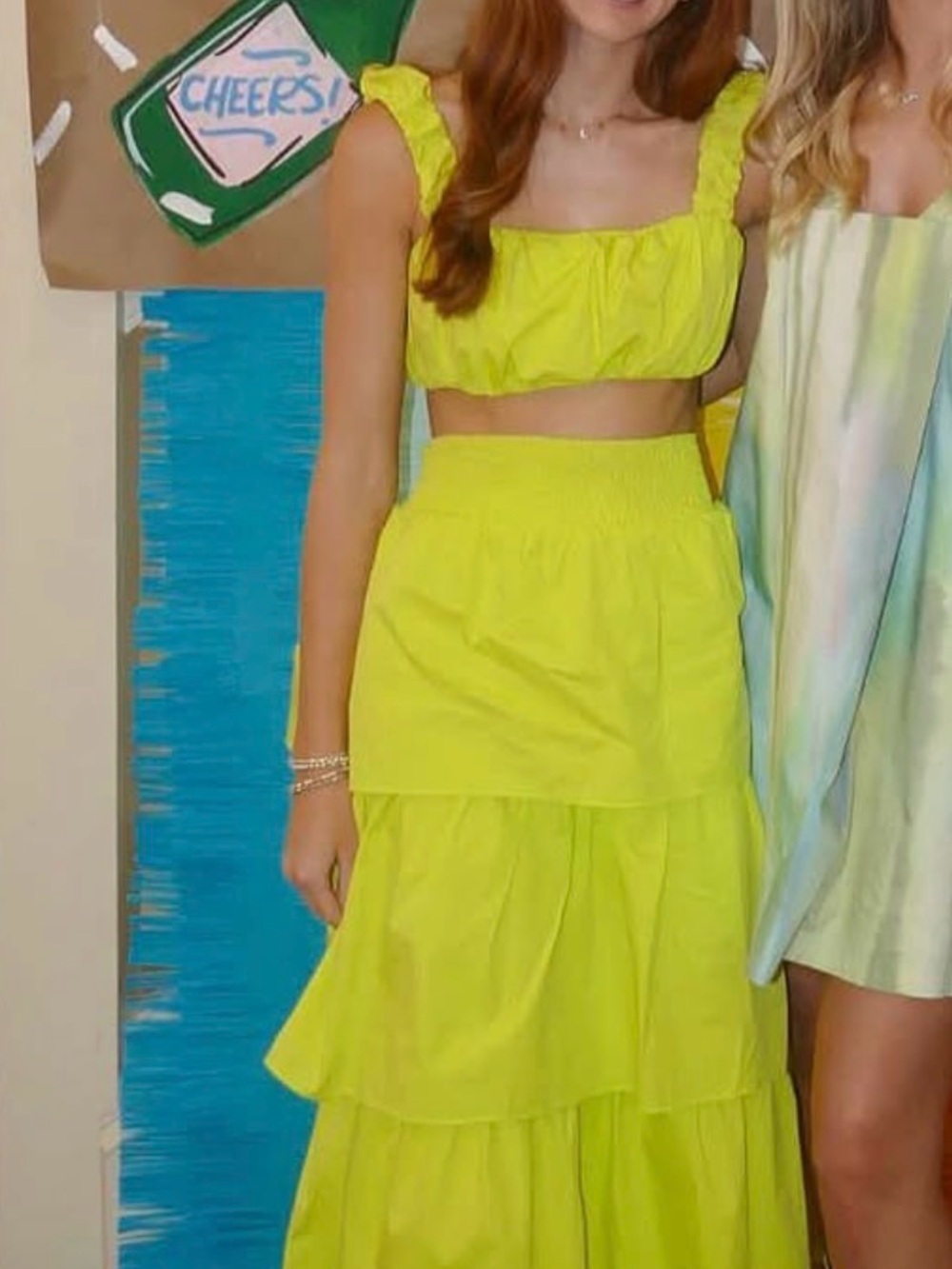 Lime Tiered Maxi Skirt — Women
